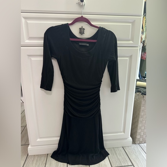XXS LuLaRoe Julia Style Dress Dark Charcoal Gray Ribbed Fabric Worn Once - Picture 1 of 3